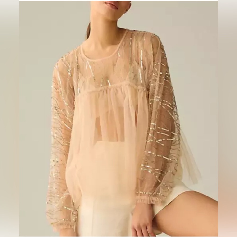 Forever That Girl Embellished Sheer Top from Anthropologie